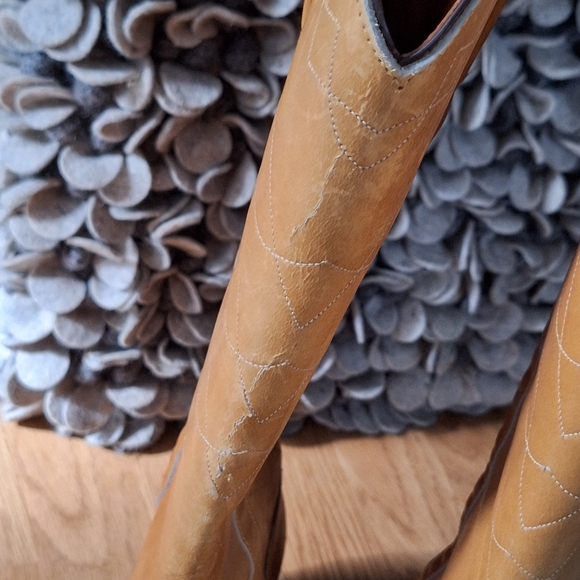 70's Frye Banana Leather Black Label Campus Tall Boots Size 5.5 8559 Rare - Picture 8 of 16